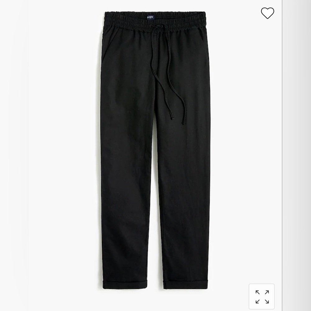 J. Crew Factory Linen-Cotton Elastic Waist drawstring pant